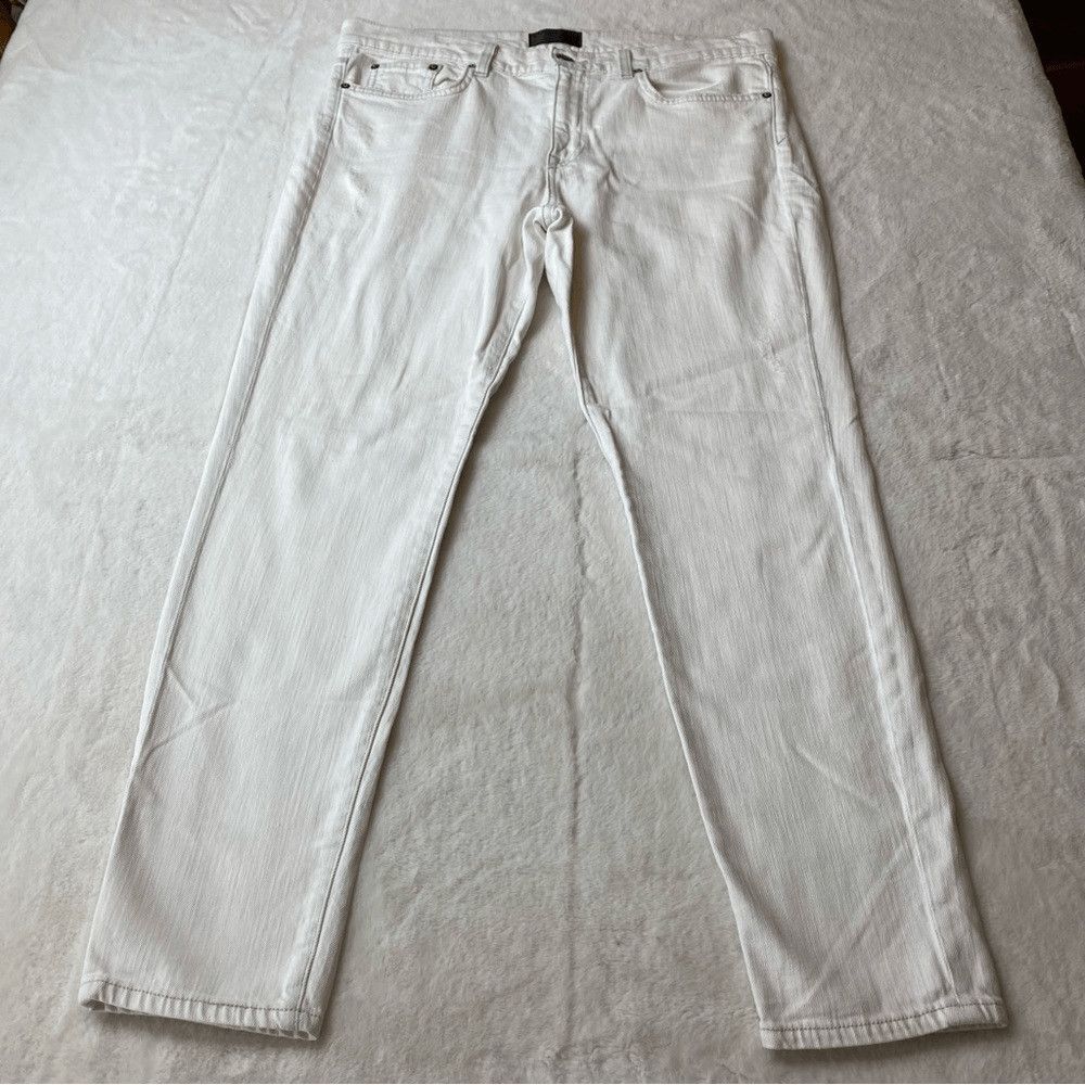 Vince Womens Jeans 31 Bleached Out White Straight Leg Cropped Denim Stretch USA